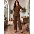 thumbnail image 2 of Conjunto 2 Piezas Blusa y Pants Casual Elegante Súper Cómodo Tejido Canalé para Mujer, 2 of 5