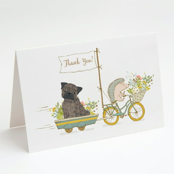 Pug Brindle Greeting Cards and Envelopes Pack of 8