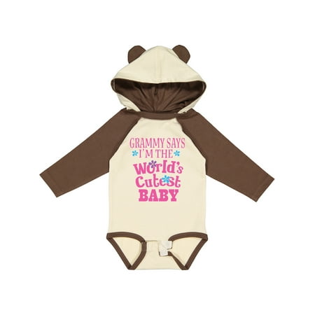 

Inktastic Grammy Worlds Cutest Baby Gift Baby Girl Long Sleeve Bodysuit