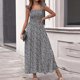 thumbnail image 2 of Moda Mujer Vestidos Cuello cuadrado Verano Impresión Casual Sin mangas Vacaciones Playa Vestido largo Fridja  hjkh3013, 2 of 6
