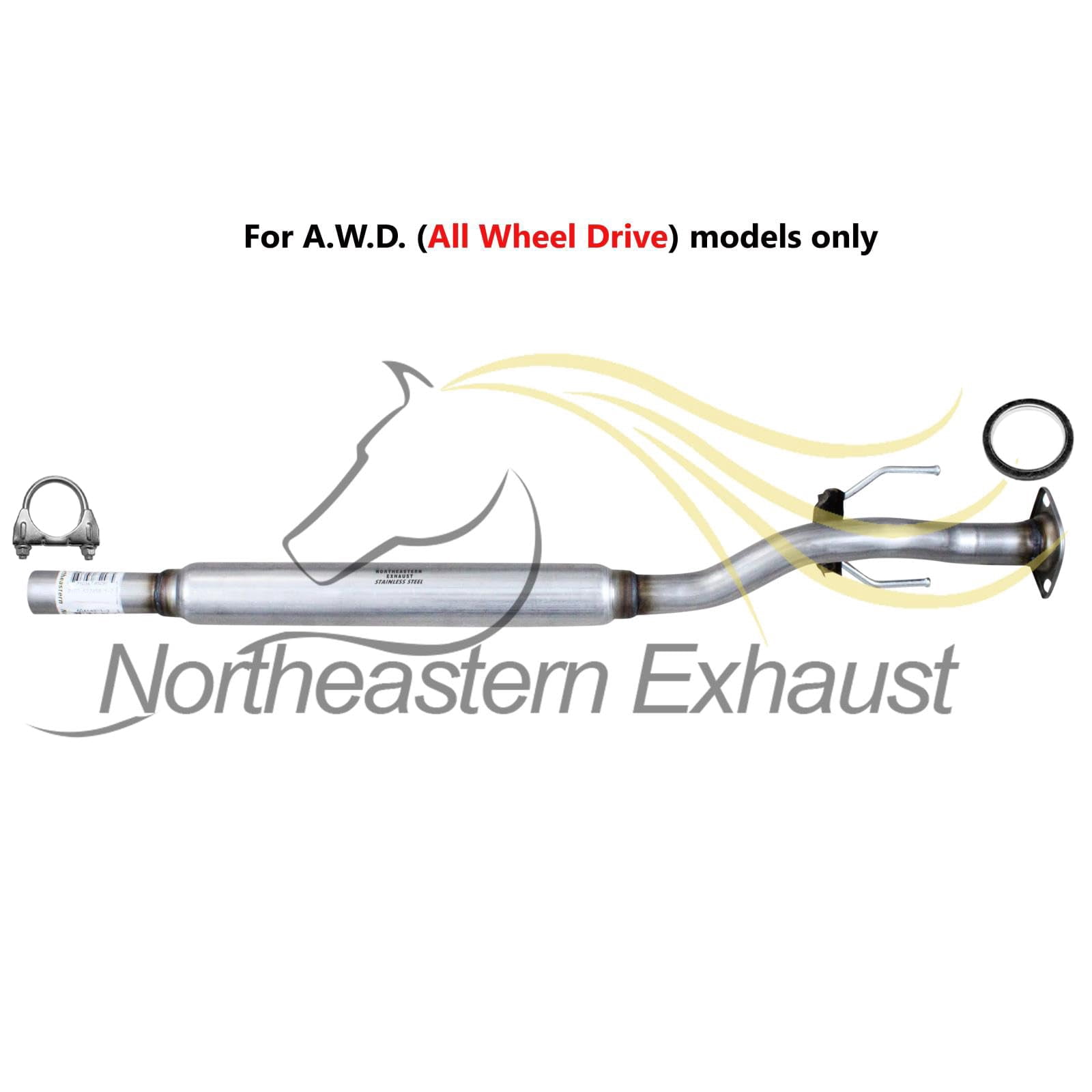 Northeastern Exhaust Resonator Exhaust Pipe Fits 2011-2017 Nissan Juke 1.6L Turbocharged AWD - Direct Fit | Stainless Steel