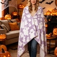 thumbnail image 6 of LEFXSMR Halloween Blanket Flannel Ghost Gnome Pumpkin Decor Holiday Fall Throw Blanket for Couch Bed Halloween Decorations, 27.56*39.37", 6 of 6