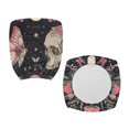 thumbnail image 2 of CHAQLIN Skull Moth Floral Print Computer Chair Protector with Stretch Polyester, Set of 2 Cover for High Back Gaming Chair for Men and Women, 2 of 8