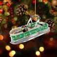 thumbnail image 3 of Personalized Pontoon Boat Christmas Ornament, Pontoon Car Ornament, Gift for Bowriders, Wake Boats,Pontoon Lover Gift (Pontoon 25) - 3332 (Pink), 3 of 6