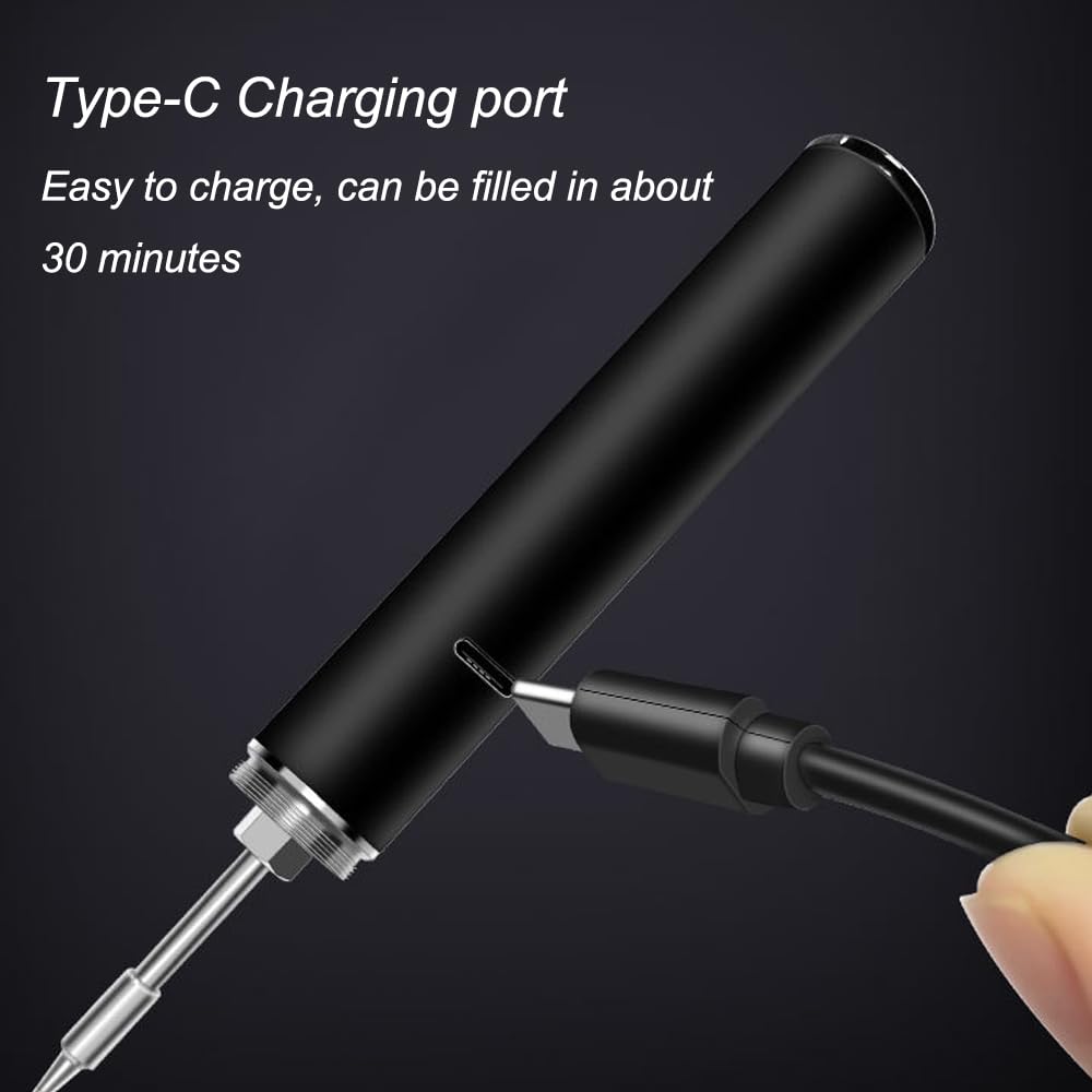 Treedix 10W Cordless Soldering Iron Pen USB Type-C Charging Soldering Tool Household Hand-held Soldering Pen Integrated Heating Core Adjustable Temperature Soldering Tool for Electronics,DIY