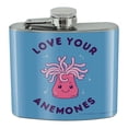 thumbnail image 1 of Love Your Anemones Enemies Funny Humor Stainless Steel 5oz Hip Drink Kidney Flask, 1 of 4