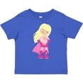thumbnail image 3 of Inktastic Superhero Girl, Blonde Hair, Cute Girl, Pink Cape Girls Toddler T-Shirt, 3 of 5