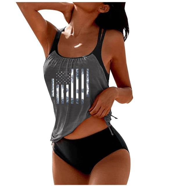 Trajes de Baño de Corte Alto para Mujeres Traje de Baño Dividido con Cordón Suelto, con Cojín de Pecho sin Soporte de Acero para Piscina Y Playa
