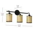 thumbnail image 7 of Aiwen 3-Light Black Boho Woven Rattan Vanity Lights with Shades, 7 of 7