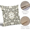 thumbnail image 4 of Grey Gray White Boho Pillow Covers 16 X Inch Bohemian Ethnic Carpet Style Vintage Flower Print Decorative Throw Pillows Outdoor Linen Square Cushion Case Farmhouse Decor Set of 2, 4 of 6