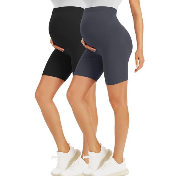 Pantalones cortos de maternidad BONVIGOR para cubrir el vientre, entrenamiento, yoga activo, atlético, embarazo, pijama