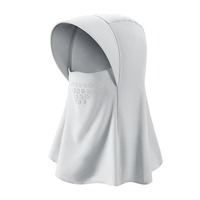 Máscara de protección solar de verano para mujer, gorro transpirable de seda de hielo con capucha para exteriores, orificio para abrir y cerrar el cabello