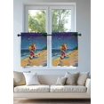 thumbnail image 4 of Coastal Santa Christmas Tier Curtains 36 Inch Length,Sheer Curtains for Bedroom Living Room Window Blue Xmas Beach Seaside Rod Pocket Drapes Kitchen Curtains Small Half Window 27.5"x36" 2 Panels, 4 of 7