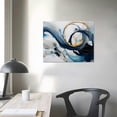 thumbnail image 4 of Nawypu  Large Abstract Canvas Art Elegant Combination of Tones Modern Living Room Wall Decor Black and White Gray Background Blue Gradient Picture, 4 of 5