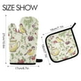 thumbnail image 2 of Yayeee Oven Mitts and Pot Holder Set of 2 Heat Resistant Kitchen Gloves Baking Hot Pad, Purple Birds Teapots, 2 of 5