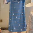 thumbnail image 5 of GENEMA Women Short Sleeve Scoop Neck Nightgown Cute Animal Sleepshirt Long Nightdress, 5 of 19