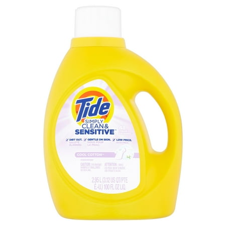 Tide Simply Clean & Sensitive Cool Cotton Scent Liquid Laundry Detergent, 100 fl oz
