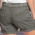 thumbnail image 7 of Pafei Tyugd Vintage Shorts for Women with Pockets Casual Drawstring Stretch High Waisted Summer Shorts Cozy Lightweight 3 Inch Shorts Dark Gray 3XL, 7 of 7
