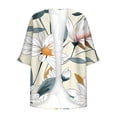 thumbnail image 5 of Nrmvnmi Women's 2024 Open Front Lightweight Cardigans Floral Print Puff Sleeve Kimono Cardigan Loose Boho Cover Ups Casual Tops 2024 Trendy Lightweight Resort Wear, 5 of 5