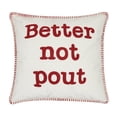 thumbnail image 1 of Peking Handicraft 31JES1428C18SQ Better Not Pout Crewel Pillow, Red, 1 of 1