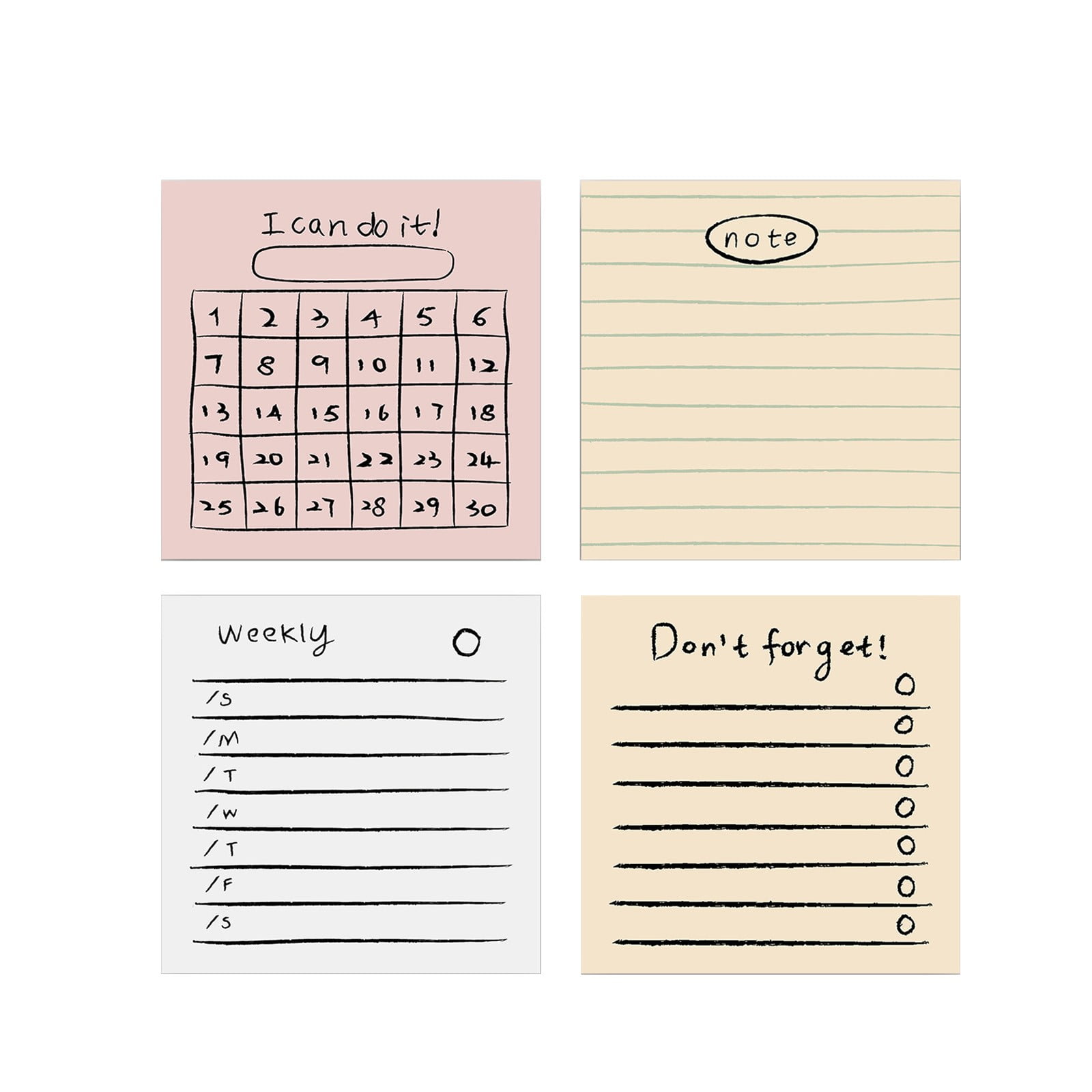 Sticky Notes 4 Pack 200 Sheets 75x75Mm Tearable Notepad Notebook Stationery for Office University Student Supplies Desktop Refrigerator Book File Home Office Decor Reminder Messages Pads Paper