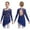Navy Blue, variant on YiZYiF Girls Shiny Figure Skating Dress Mesh Long Sleeve Irregular Hem Ballet Lyrical Dance Costume Orange 10
