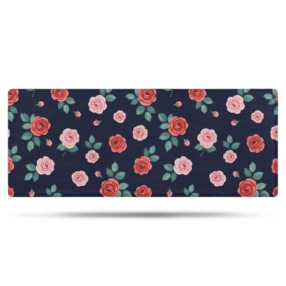 Pioneer Flower Floral Print Pattern Bathroom Rugs Mat, Non Slip Microfiber Bathroom Rug with Rubber Backing, Soft Mats for Bathroom Floor Tub Shower, 24"x60"