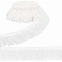 5.5 Yards 3 Inch Sewing Lace Trim Ribbons White Cotton Tassel Fringe Trim Boho Vintage Long Fringe Trim