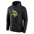 thumbnail image 2 of Men's Black Minnesota Vikings Primary Team Logo Fitted Pullover Hoodie, 2 of 3