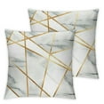 thumbnail image 2 of Acheng Golden Gray Marble Throw Pillow Cover Set of 2 Cases Stone Block Geometric Luxury Creative Irregularly Chic Lines Stain Triangle Outdoor Decor Pillowcase Home Square Pillow Slip White, 2 of 6