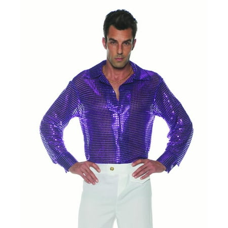 Purple Sequin Mens Adult 70S Disco Costume Accessory