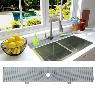 Under Drain Sink Mat Silicone Kitchen Sink Liner with Drainage Hole  Splashes Absorbent Mat Waterproof Protector Sink - AliExpress