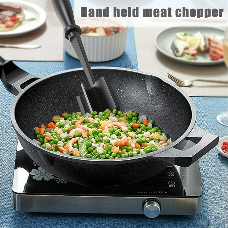 Mekbok Meat Chopper, 5 Curve Blades Ground Beef Masher, Heat Resistant Meat Masher Tool for Hamburger Meat, Ground Beef, Turkey and More, Nylon