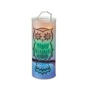 12" Clear and Black Battery Operated Owl LED Lighted Hanging Halloween Lantern