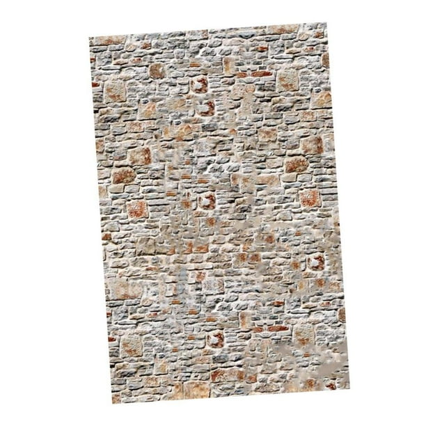 Papel de Pared Autoadhesivo a Prueba de Agua BLESIY Rojo Adhesivo para Pared para Puerta Encimera 3D Retro Wall Sticker Mural