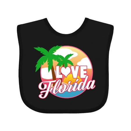 

Inktastic I Love Florida with Ocean and Palm Trees Gift Baby Boy or Baby Girl Bib