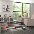 thumbnail image 3 of BizChair Modern Contemporary Area Rug, Orange Grey Black (6 Feet X 9 Feet, Orange), 3 of 6