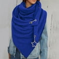thumbnail image 1 of Ladies' Retro Solid Color Star Decorative Scarf Neckerchief winter gloves Blue, 1 of 5