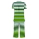 thumbnail image 3 of Conjunto de Pijama de las Mujeres Suelto Impreso Cuello Redondo Botón Hasta Capris, Dos Piezas Conjunto de Pantalones Cortos para Casual Y Sueño, 3 of 5