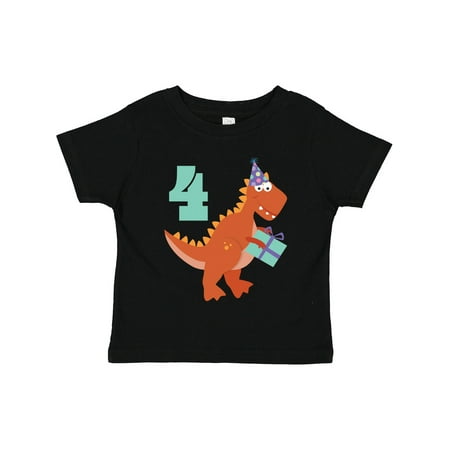 

Inktastic 4th Birthday Dinosaur Gift Toddler Boy or Toddler Girl T-Shirt