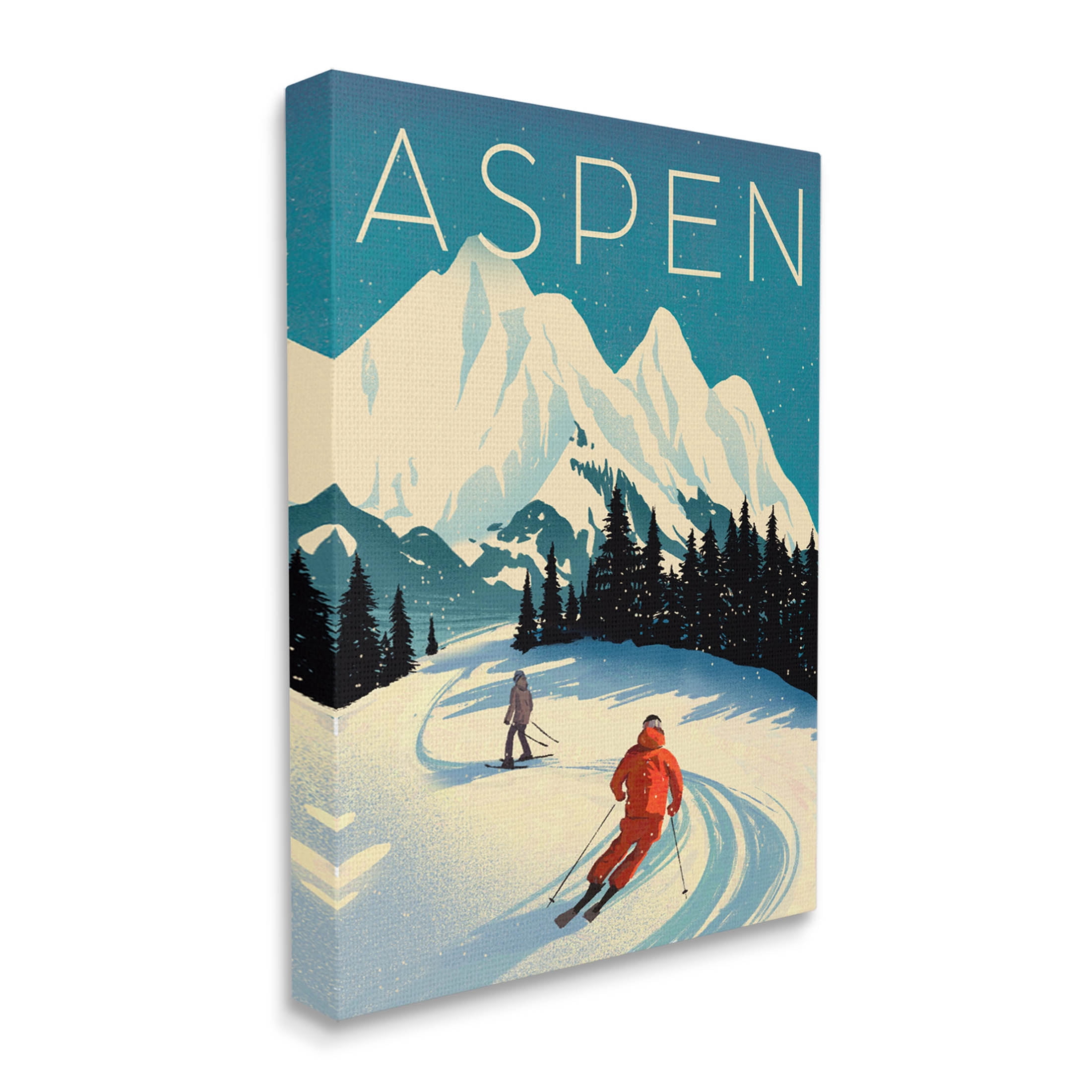 Stupell Industries Aspen Winter Ski Scene Graphic Art Gallery Wrapped Canvas Print Wall Art, Design by Ziwei Li