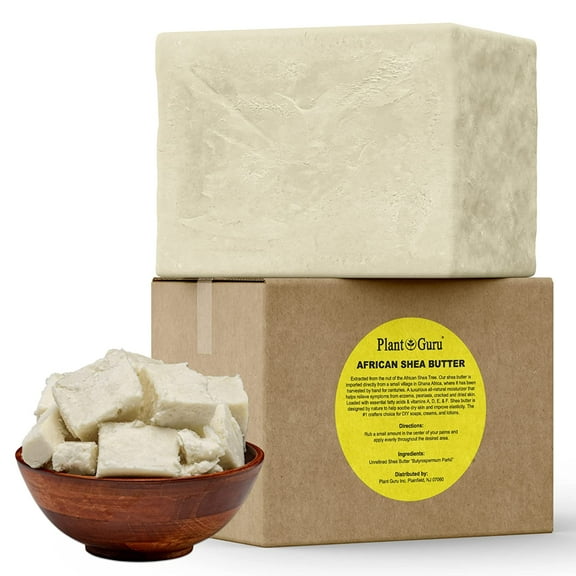 Raw African Shea Butter 5 lbs. Bulk Wholesale Block 100% Pure Natural Unrefined Organic Ivory / White From Ghana DIY Craft, Body, Lotion, Cream, lip Balm, Soap Making, Eczema, Psoriasis, Stretch Marks