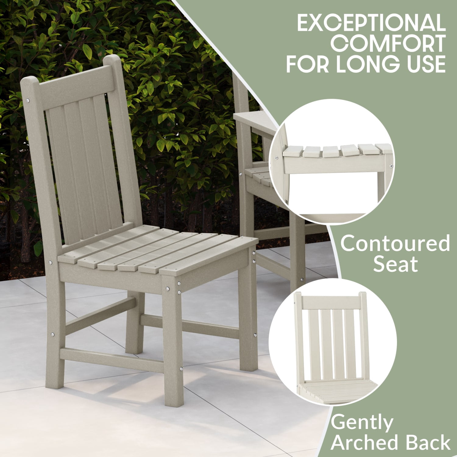 WestinTrends Malibu Outdoor Patio Dining Chair, Sand