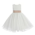 thumbnail image 2 of Ekidsbridal Girl Bridesmaid Flower Girl Dress - Ivory Corset Organza with Lace Bodice 186noFT-A (Size: M-10), 2 of 3
