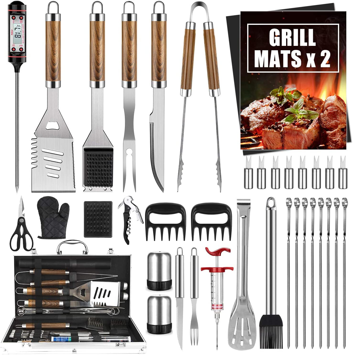Stainless Steel BBQ Tools Set Barbecue Grilling Utensil Accessories 