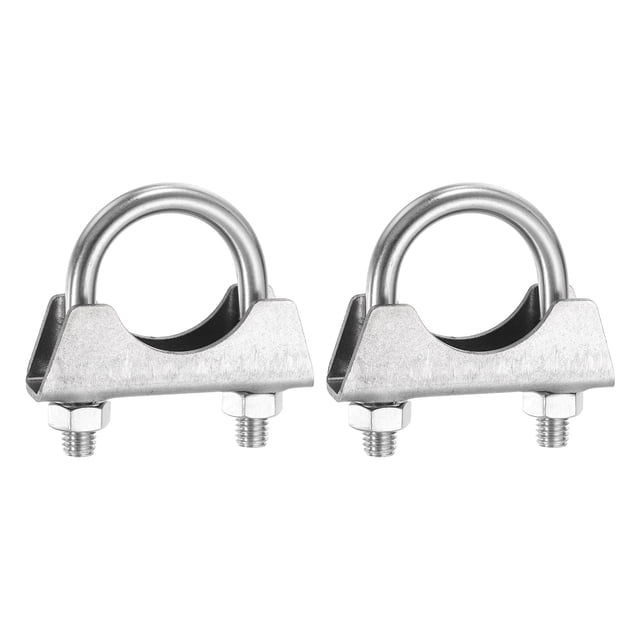 Uxcell 2 piezas abrazadera de tubo de escape en forma de U 1.3"/32mm M8 acero inoxidable U-bolt