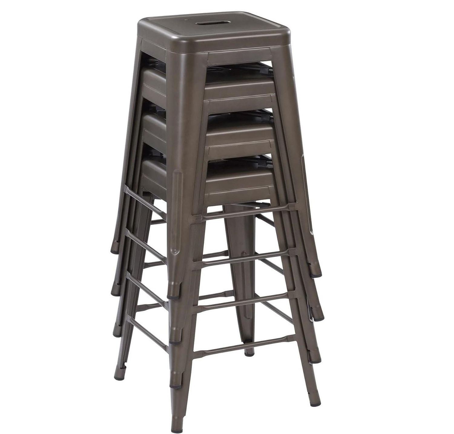 Heavenly Collection Gunmetal Metal Counter Stool