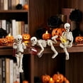 thumbnail image 5 of 4 Pack 7.5 Inch Resin Halloween Skeleton Figurines Holding Wine Bottle, Funny Gothic Skeleton Statues, Desktop Ornaments for Mantel Shelf Table Halloween Party Home Decor, 5 of 5