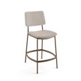 thumbnail image 1 of Amisco Sullivan 26 in. Counter Stool - Cream Faux Leather / Bronze Metal, 1 of 9