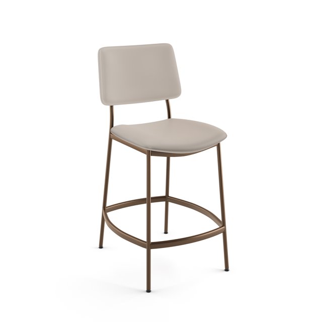 Amisco Sullivan 26 in. Counter Stool - Cream Faux Leather / Bronze Metal